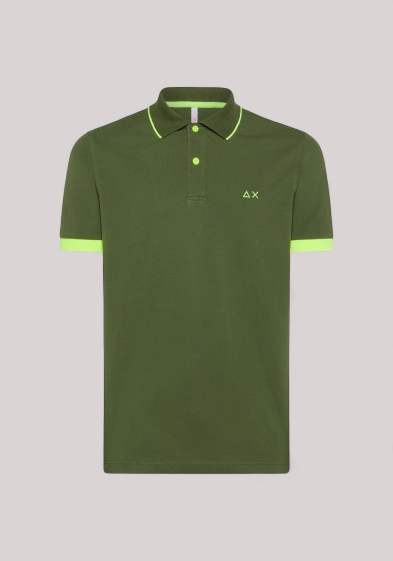 POLO UOMO SMALL STRIPE FLUO VERDE SCURO - Linassi