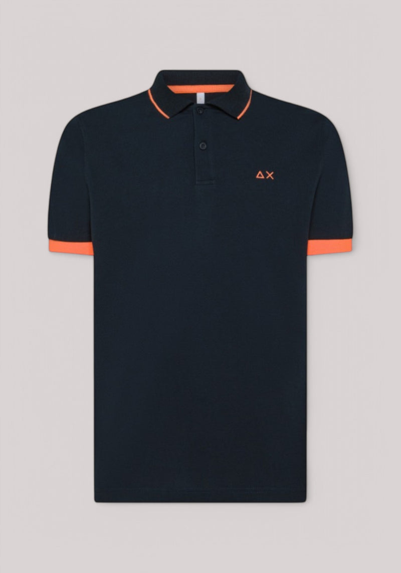 POLO UOMO FLUO SMALL STRIPE NAVY BLUE