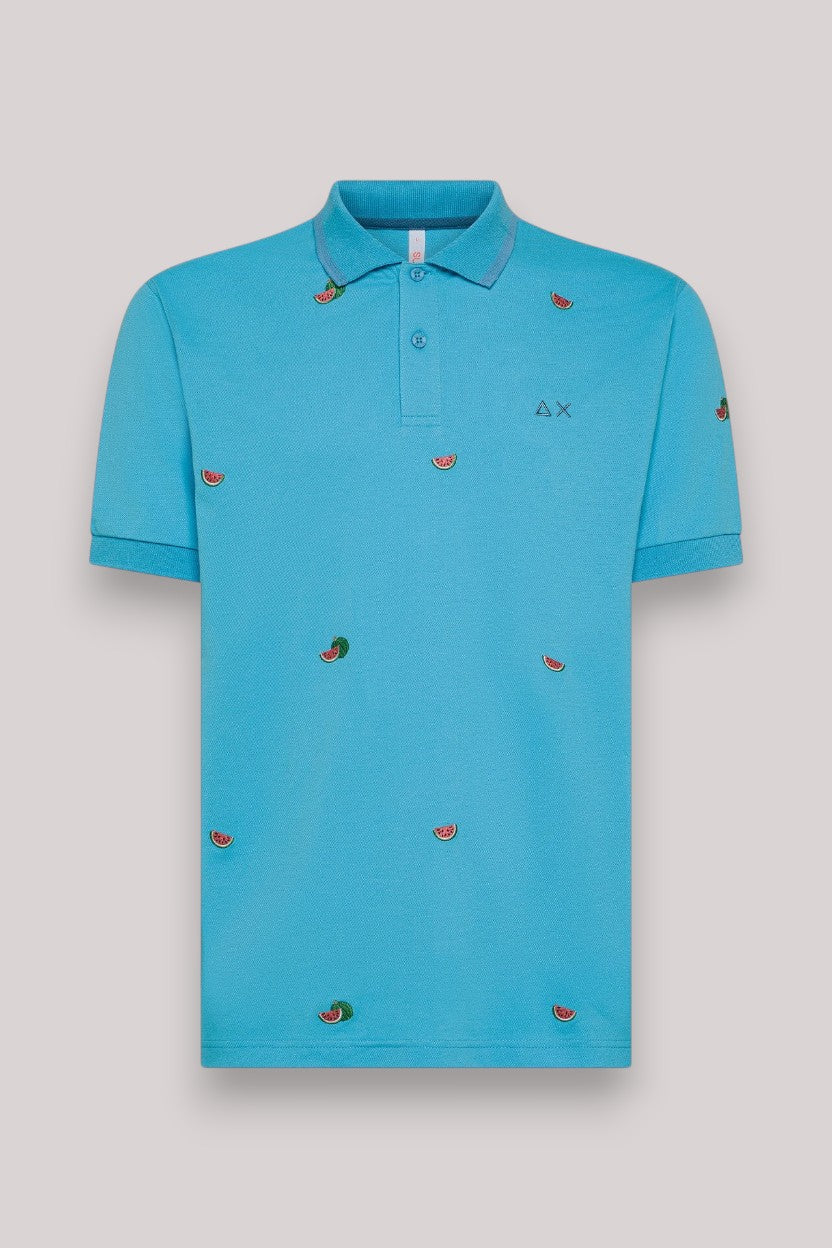 POLO UOMO FANTASIA TURCHESE -  A35128 13