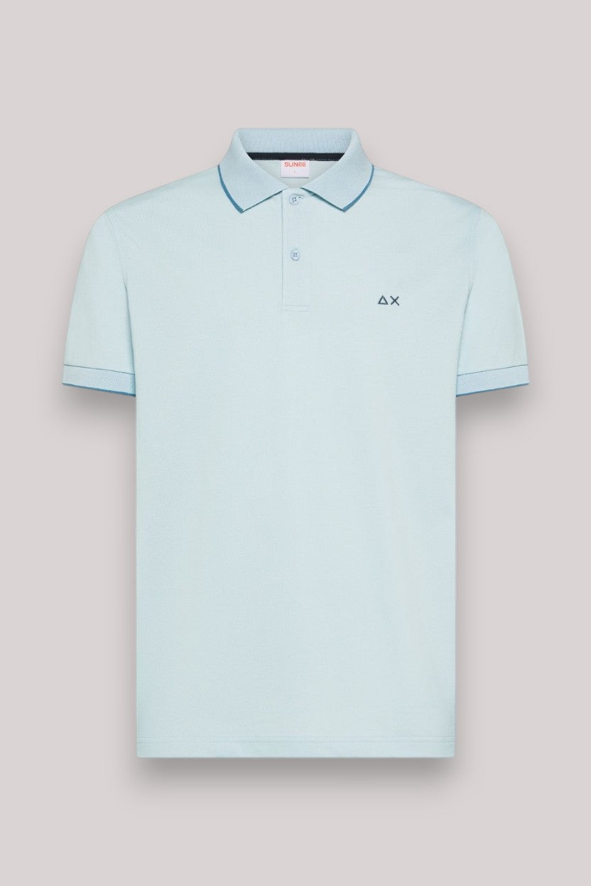 POLO UOMO SMALL STRIPE AZZURRO - Linassi