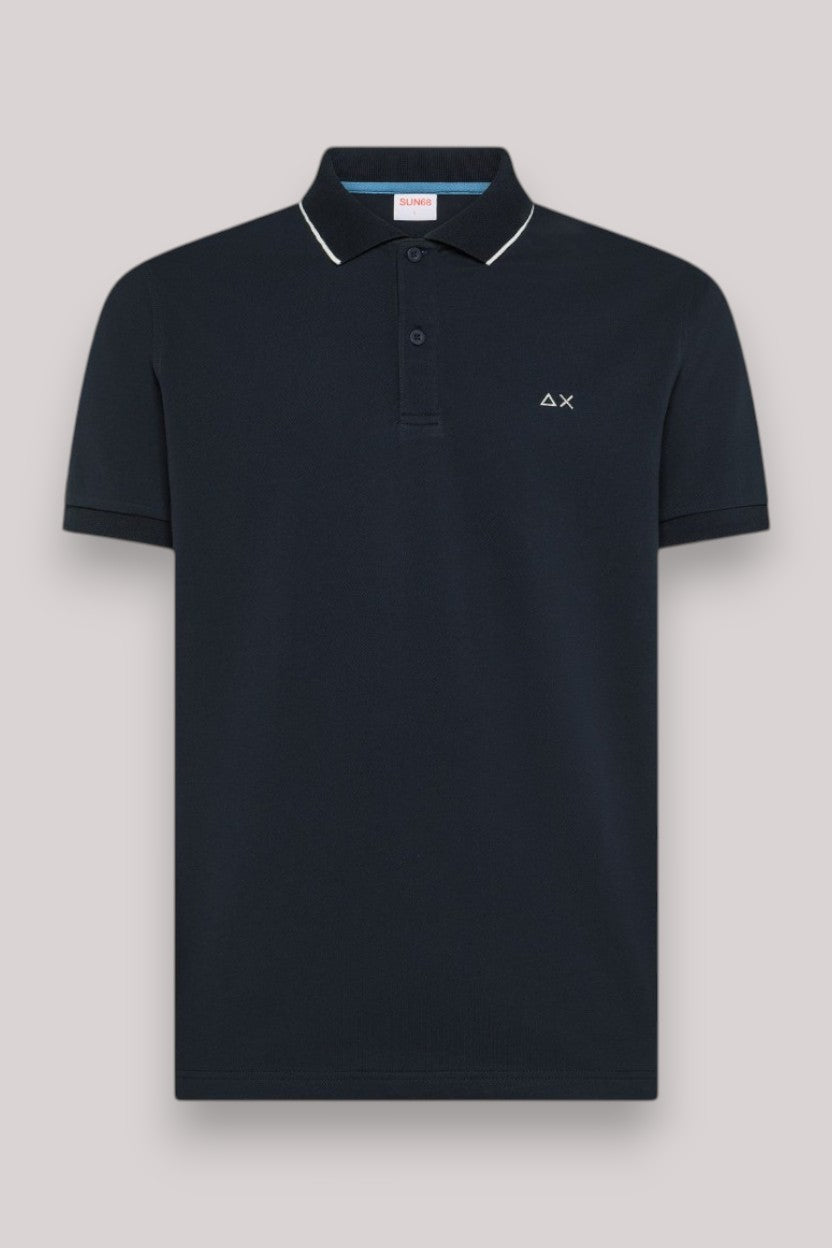 POLO UOMO SMALL STRIPE NAVY BLUE - Linassi