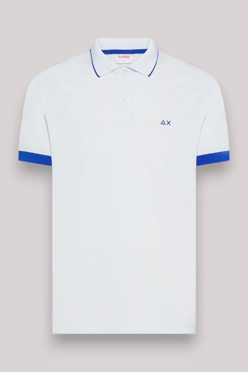 POLO UOMO SMALL STRIPE FLUO BIANCO - Linassi