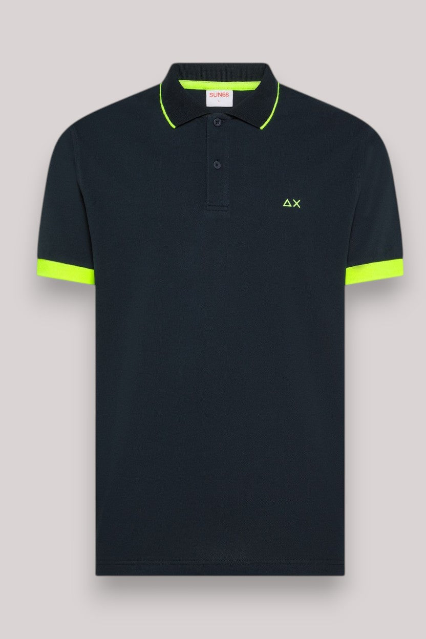 POLO UOMO SMALL STRIPE FLUO NAVY BLUE - A36120 07 - Linassi