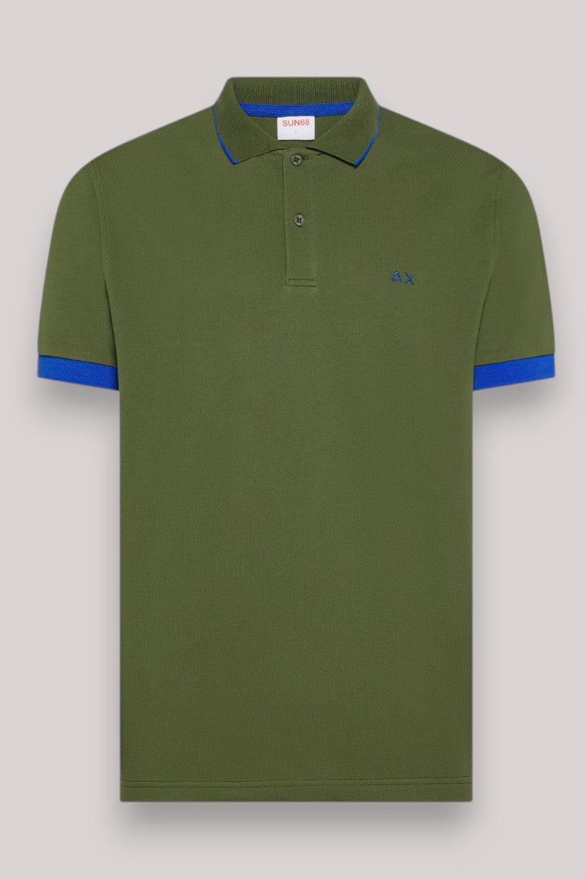 POLO UOMO SMALL STRIPE FLUO VERDE SCURO - Linassi