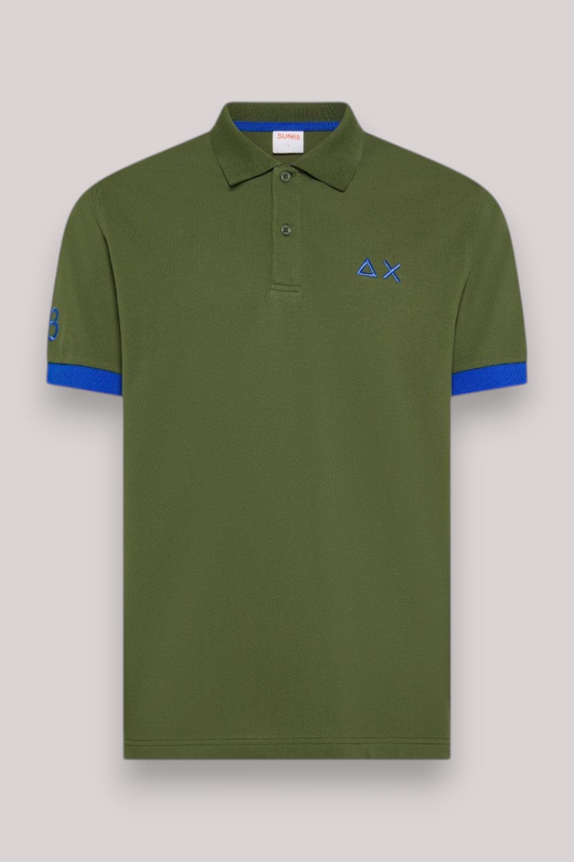 POLO UOMO BIG LOGO FLUO VERDE SCURO - Linassi