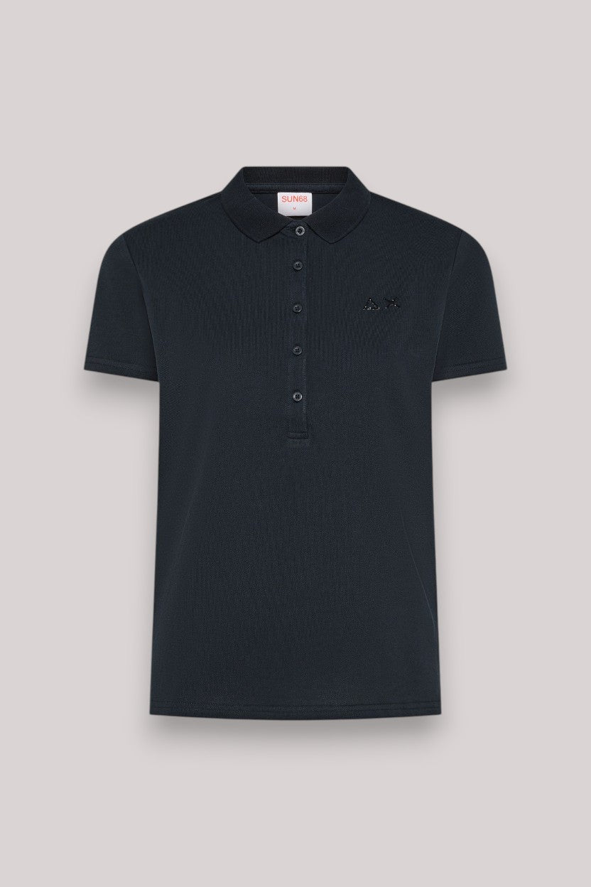 POLO DONNA PIQUET NAVY BLUE - Linassi