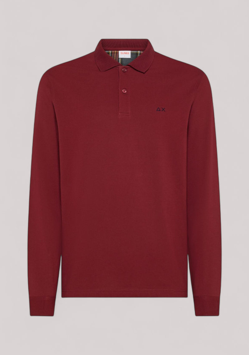 POLO UOMO CON PATCH BORDEAUX