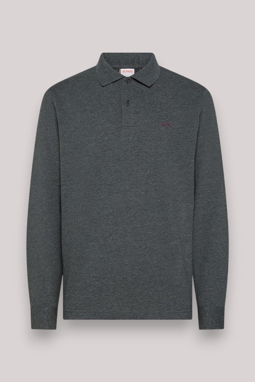 POLO UOMO CONTRAST FABRIC ELBOW GRIGIO SCURO