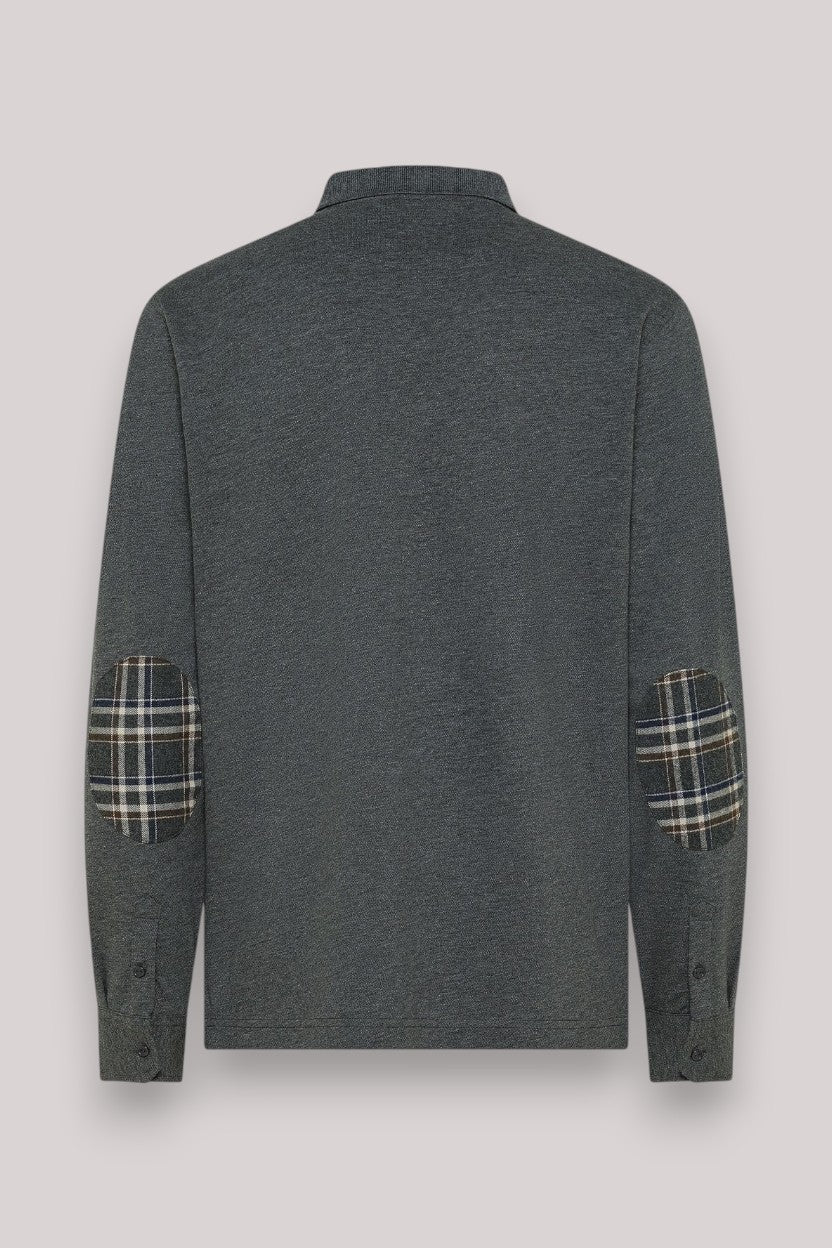 POLO UOMO CONTRAST FABRIC ELBOW GRIGIO SCURO