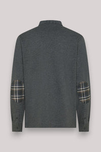 POLO UOMO CONTRAST FABRIC ELBOW GRIGIO SCURO