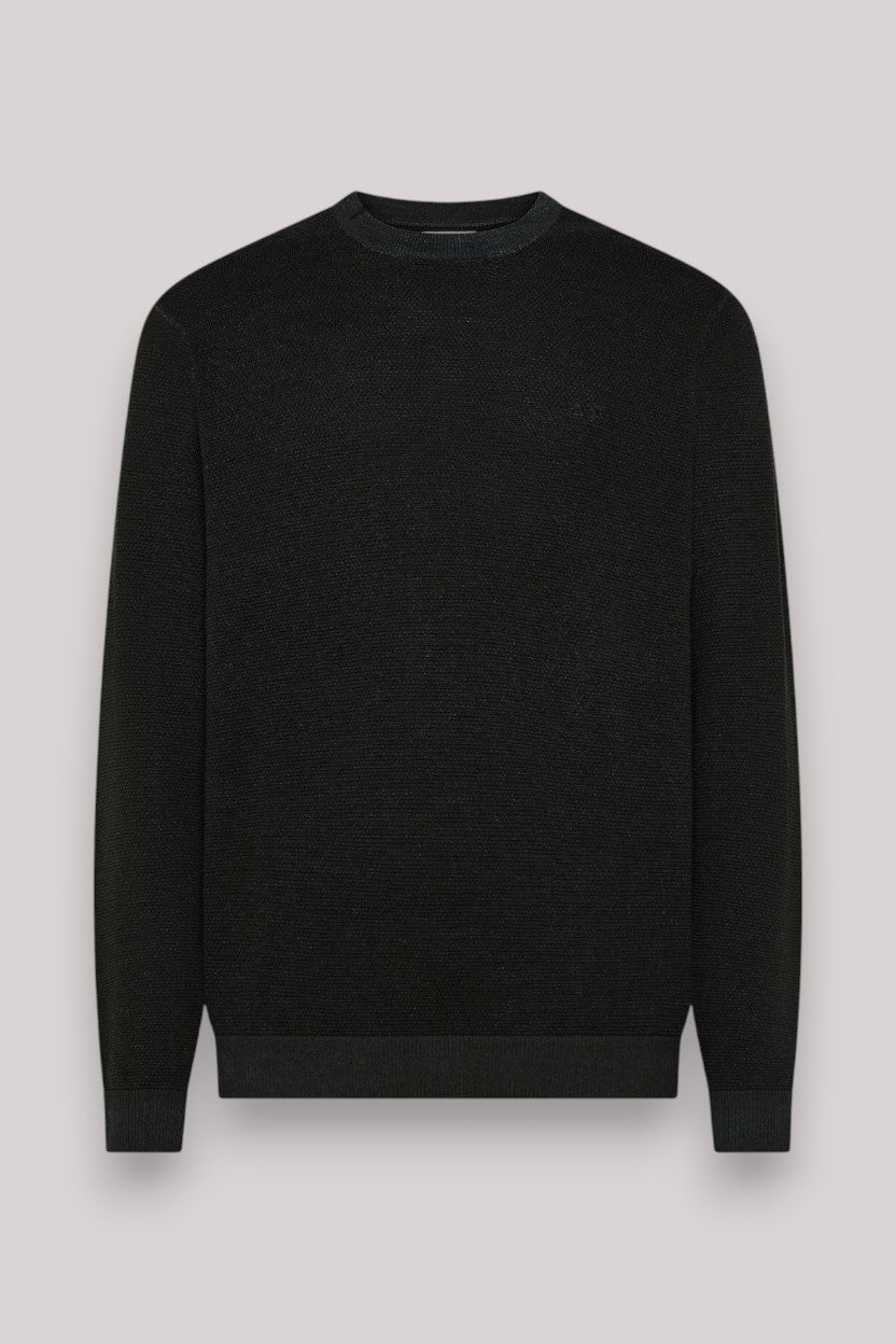 MAGLIA UOMO SWEATER VINTAGE DYED SMALL RIC NERO - Linassi
