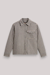 GIUBBINO DONNA OXFORD TAN CHECK - ALASKAN WOOL OVERSHIRT - Linassi