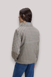 GIUBBINO DONNA OXFORD TAN CHECK - ALASKAN WOOL OVERSHIRT - Linassi