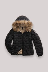 GIUBBINO DONNA ALDIE NERO interno BEIGE