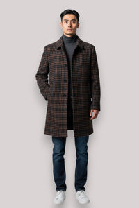 CAPPOTTO UOMO SLIM FIT IN MISTO LANA VERGINE  MARRONE - Linassi