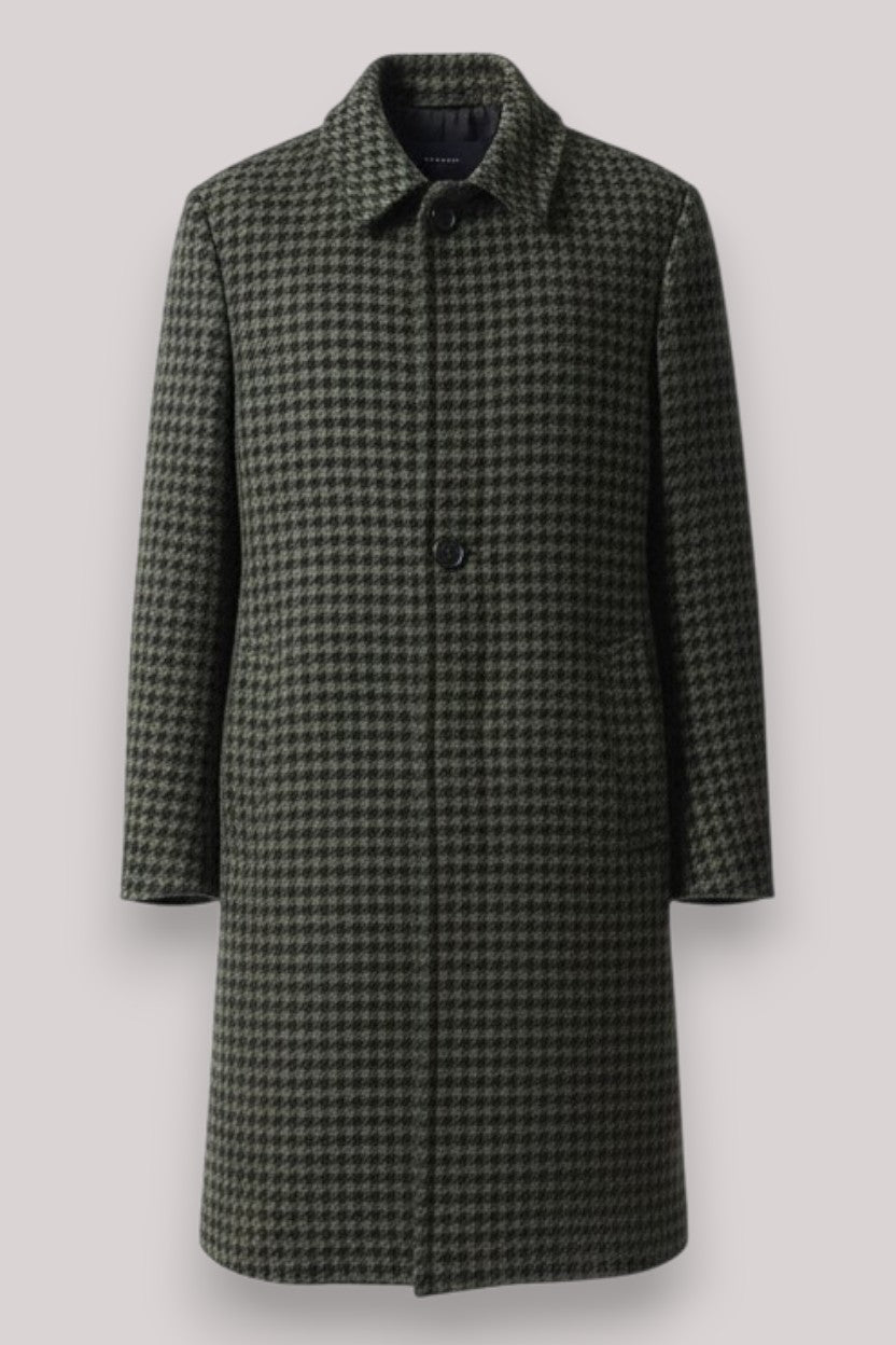 CAPPOTTO UOMO SLIM FIT IN MISTO LANA VERGINE  VERDE MILITARE - Linassi