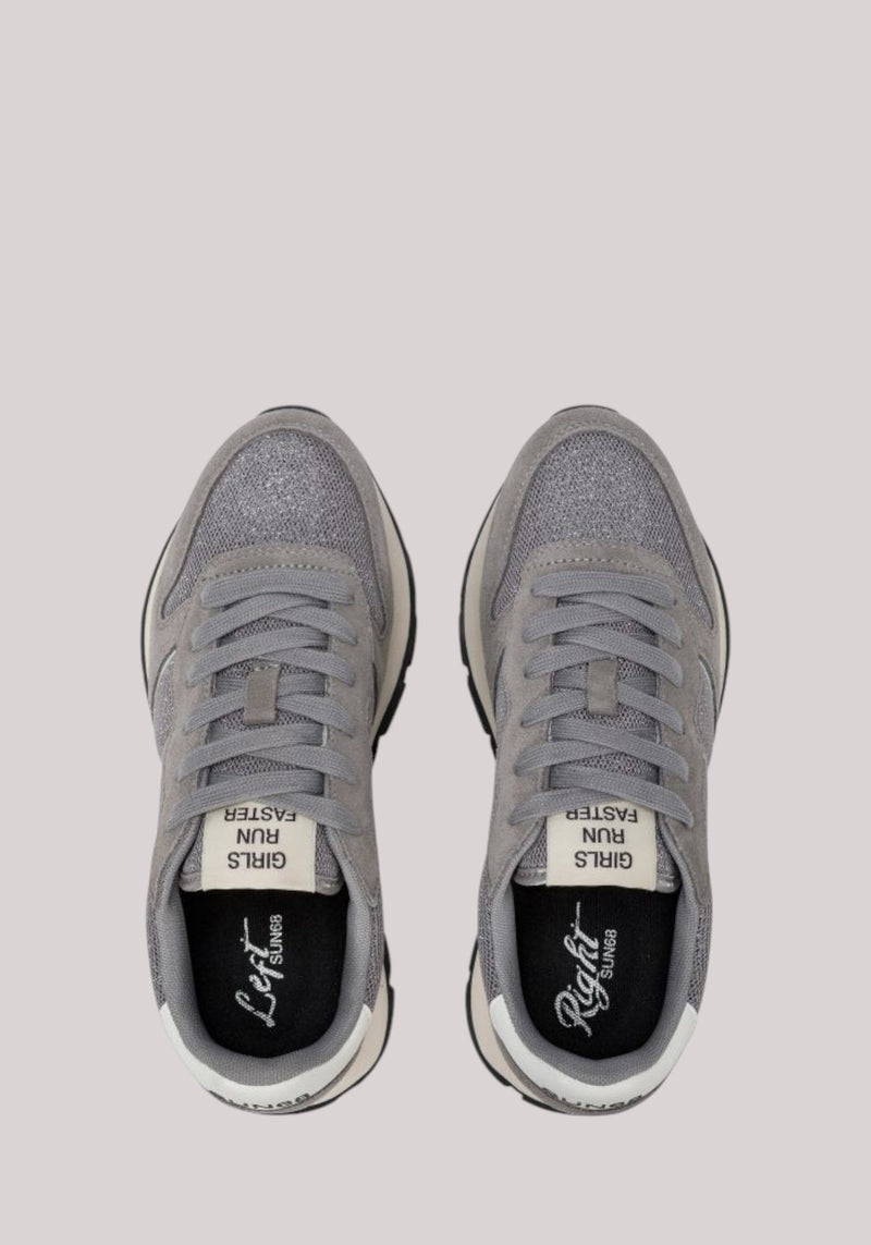 SCARPE DONNA ALLY GLITTER TEXTILE GRIGIO MEDIO