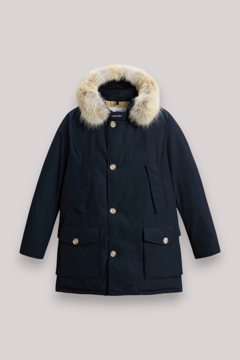 GIACCONE UOMO MELTON BLUE - ARCTIC DETACHABLE FUR PAR - Linassi