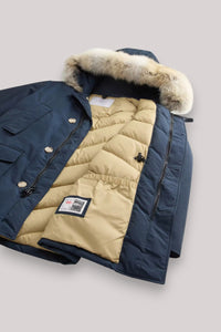 GIACCONE UOMO MELTON BLUE - ARCTIC DETACHABLE FUR PAR - Linassi