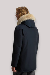 GIACCONE UOMO MELTON BLUE - ARCTIC DETACHABLE FUR PAR - Linassi