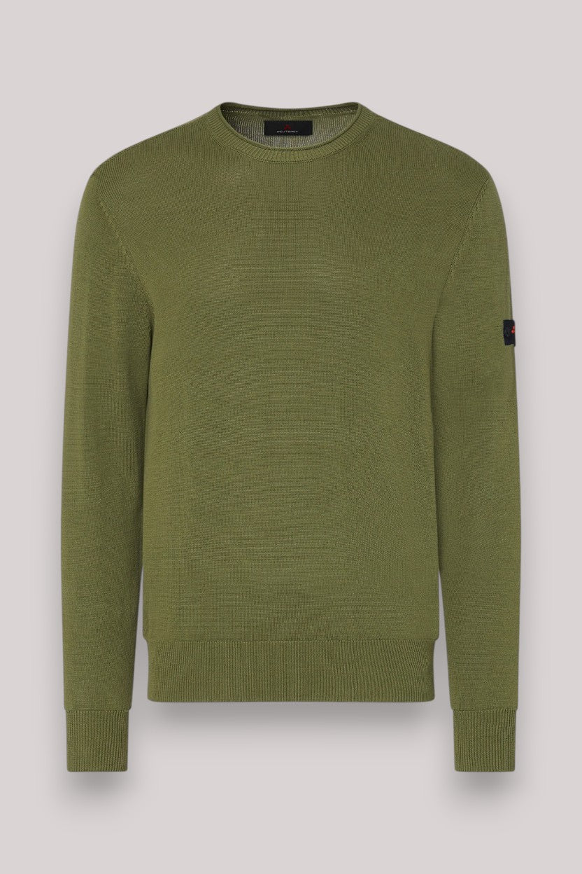 MAGLIA UOMOIN COTONE VERDE SCURO - Linassi