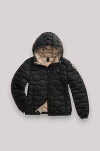 GIUBBINO DONNA CAMELIA NERO interno BEIGE