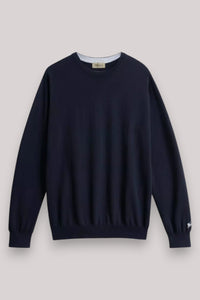 MAGLIA UOMO LOGO IN COTONE MELTON BLUE - Linassi