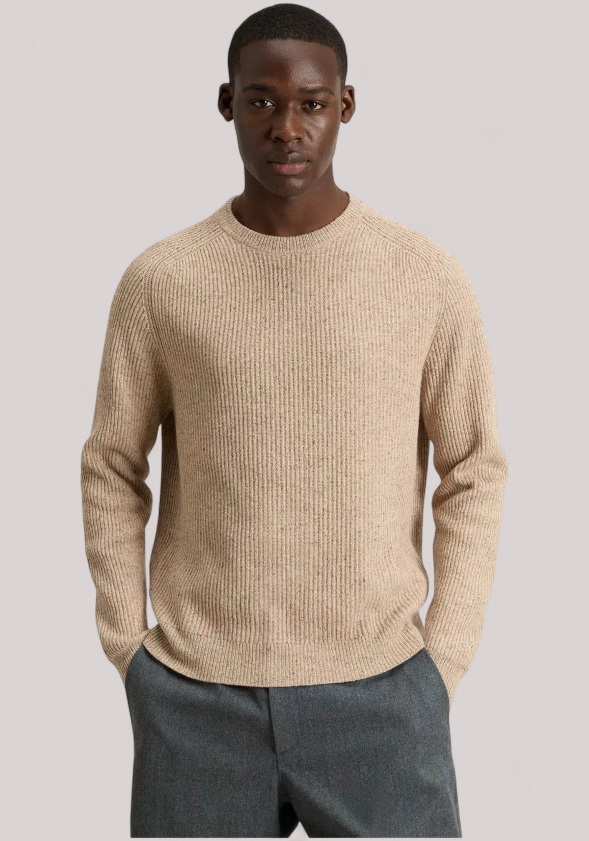 MAGLIA UOMO MISTO LANA FEATHER BEIGE