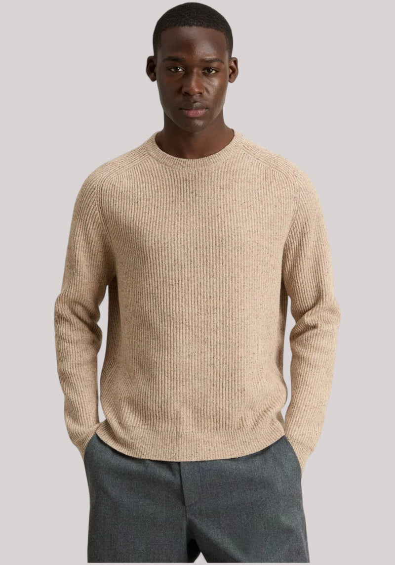 MAGLIA UOMO MISTO LANA FEATHER BEIGE