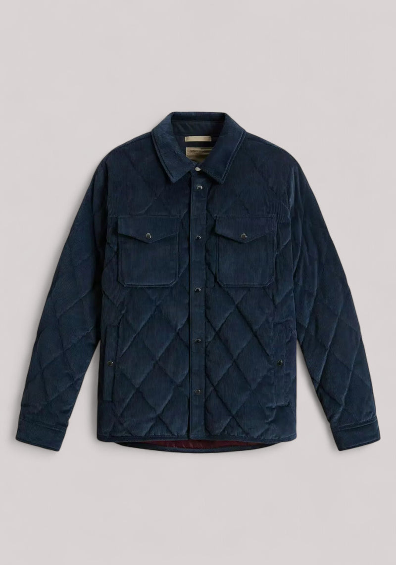 OVERSHIRT UOMO IN VELLUTO MELTON BLUE