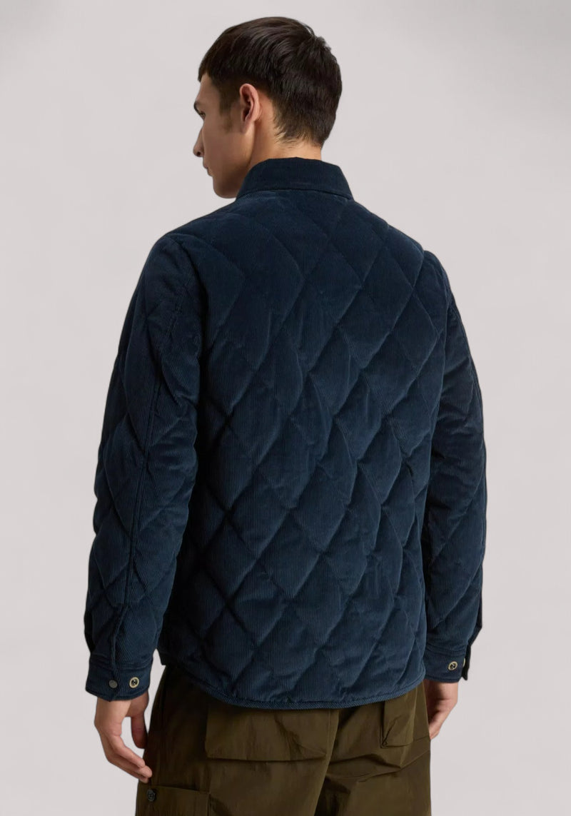 OVERSHIRT UOMO IN VELLUTO MELTON BLUE