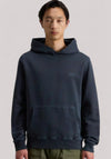 MAGLIA UOMO GARMENT DYED HOODIE MELTON BLUE