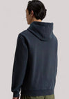 MAGLIA UOMO GARMENT DYED HOODIE MELTON BLUE