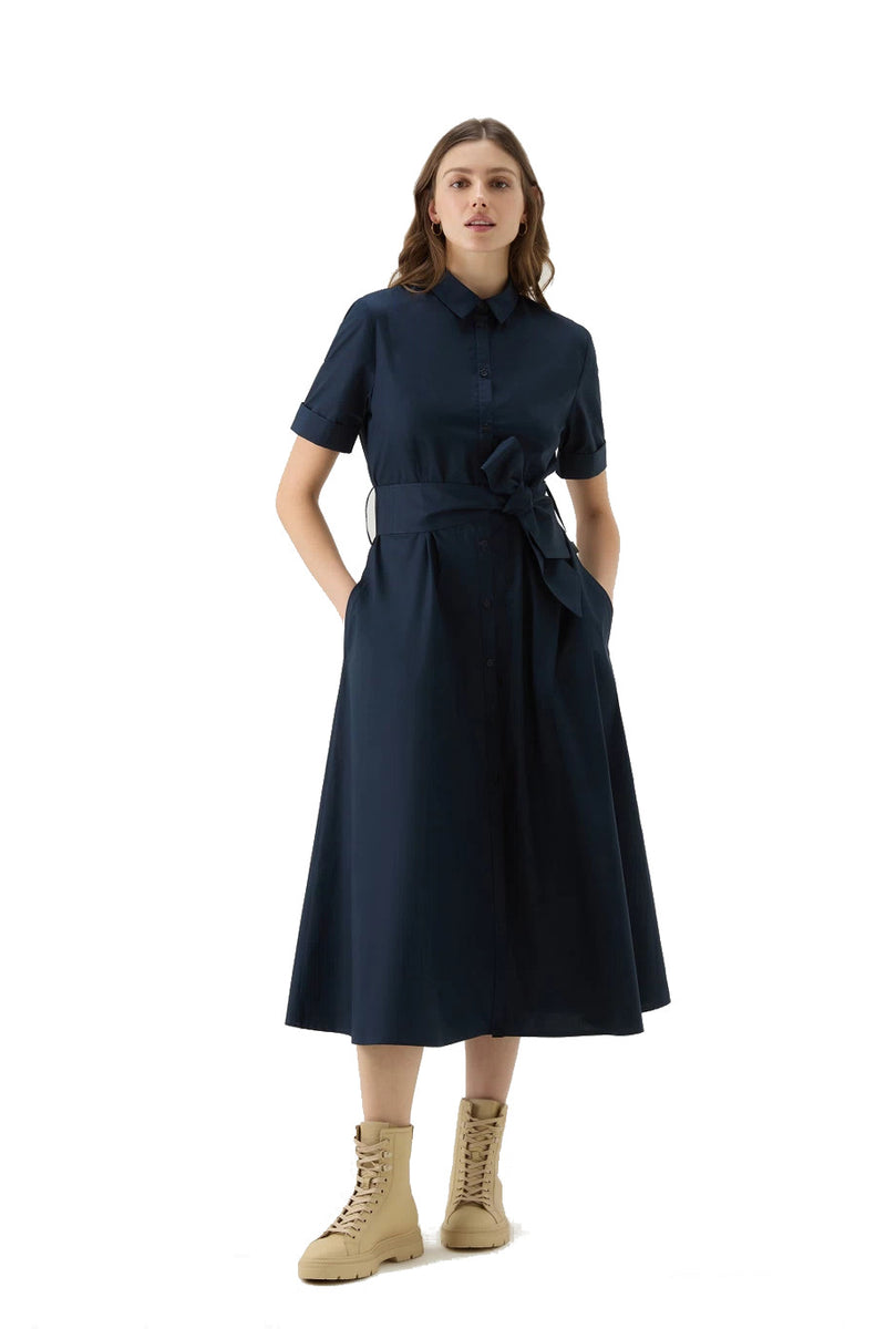 ABITO DONNA CHEMISIER IN POPELINE COTONE MELTON BLUE - CFWWDR0118FRUT3027 3989 - Linassi