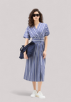 ABITO DONNA IN COTONE TWILIGHT BLUE STRIPE - Linassi