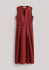 ABITO DONNA IN POPELIN PURO COTONE MADDER BROWN - Linassi