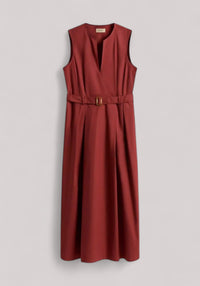 ABITO DONNA IN POPELIN PURO COTONE MADDER BROWN - Linassi