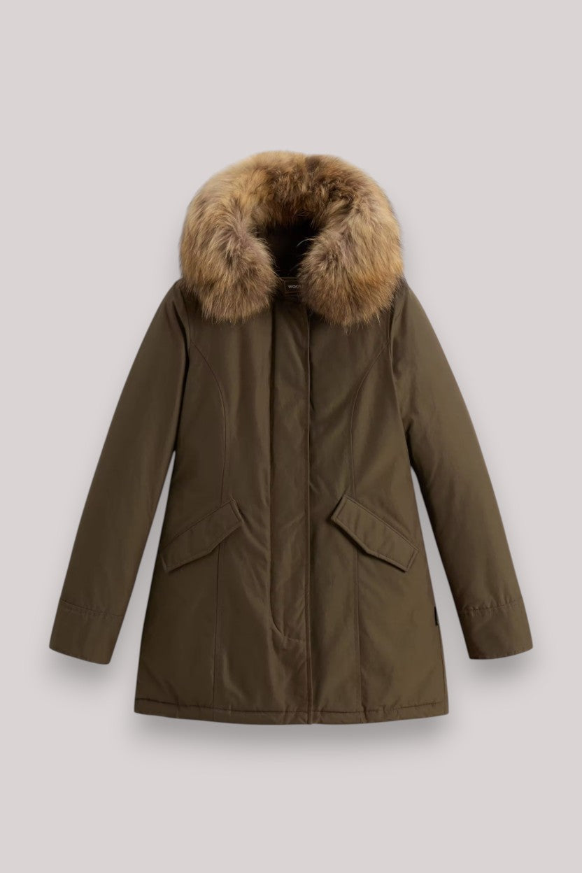 GIACCONE DONNA DARK GREEN - ARCTIC RACCOON PARKA - Linassi
