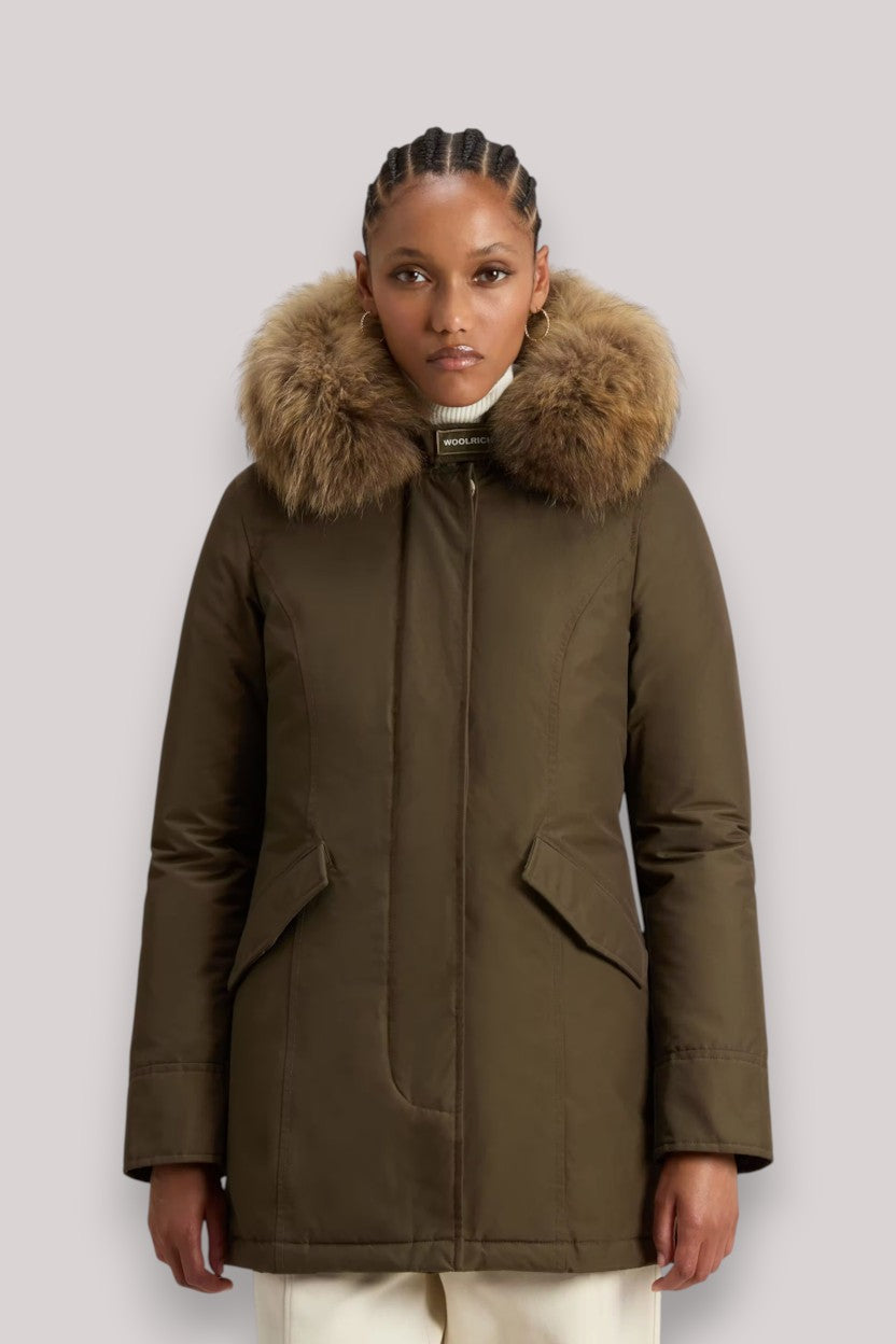 GIACCONE DONNA DARK GREEN - ARCTIC RACCOON PARKA - Linassi