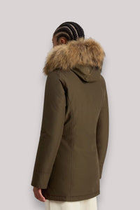 GIACCONE DONNA DARK GREEN - ARCTIC RACCOON PARKA - Linassi