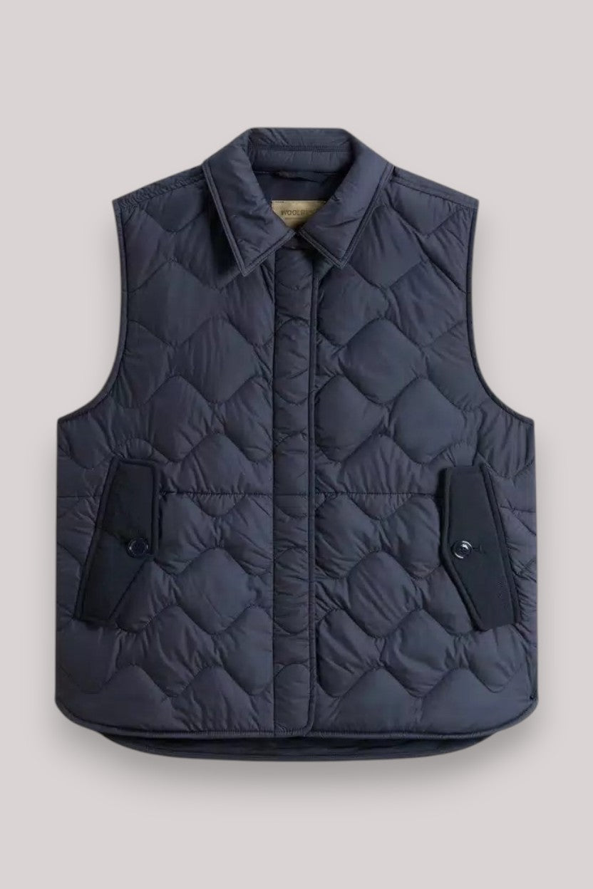 GILET DONNA HERITAGE MELTON BLUE - Linassi