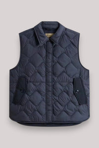 GILET DONNA HERITAGE MELTON BLUE - Linassi