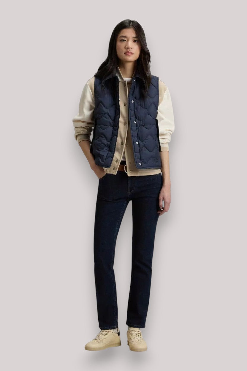 GILET DONNA HERITAGE MELTON BLUE - Linassi