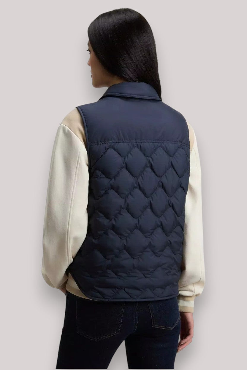 GILET DONNA HERITAGE MELTON BLUE - Linassi