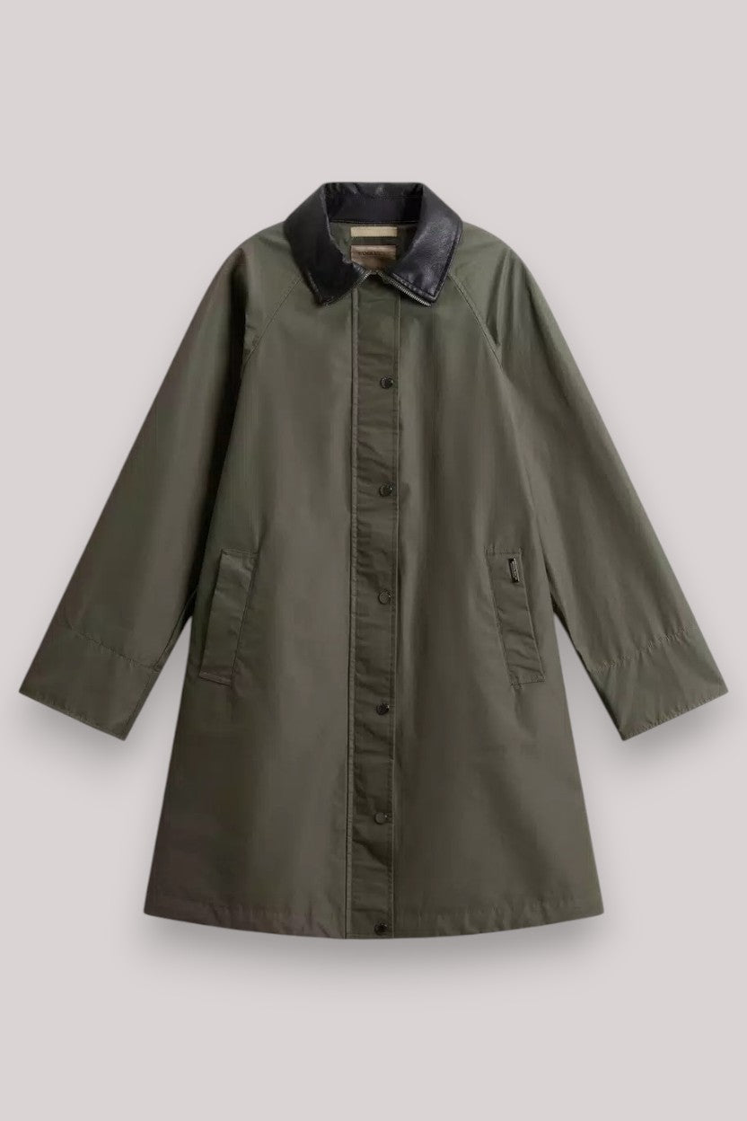 IMPERMEABILE DONNA DUNDEE COATWAXED DARK GREEN - Linassi