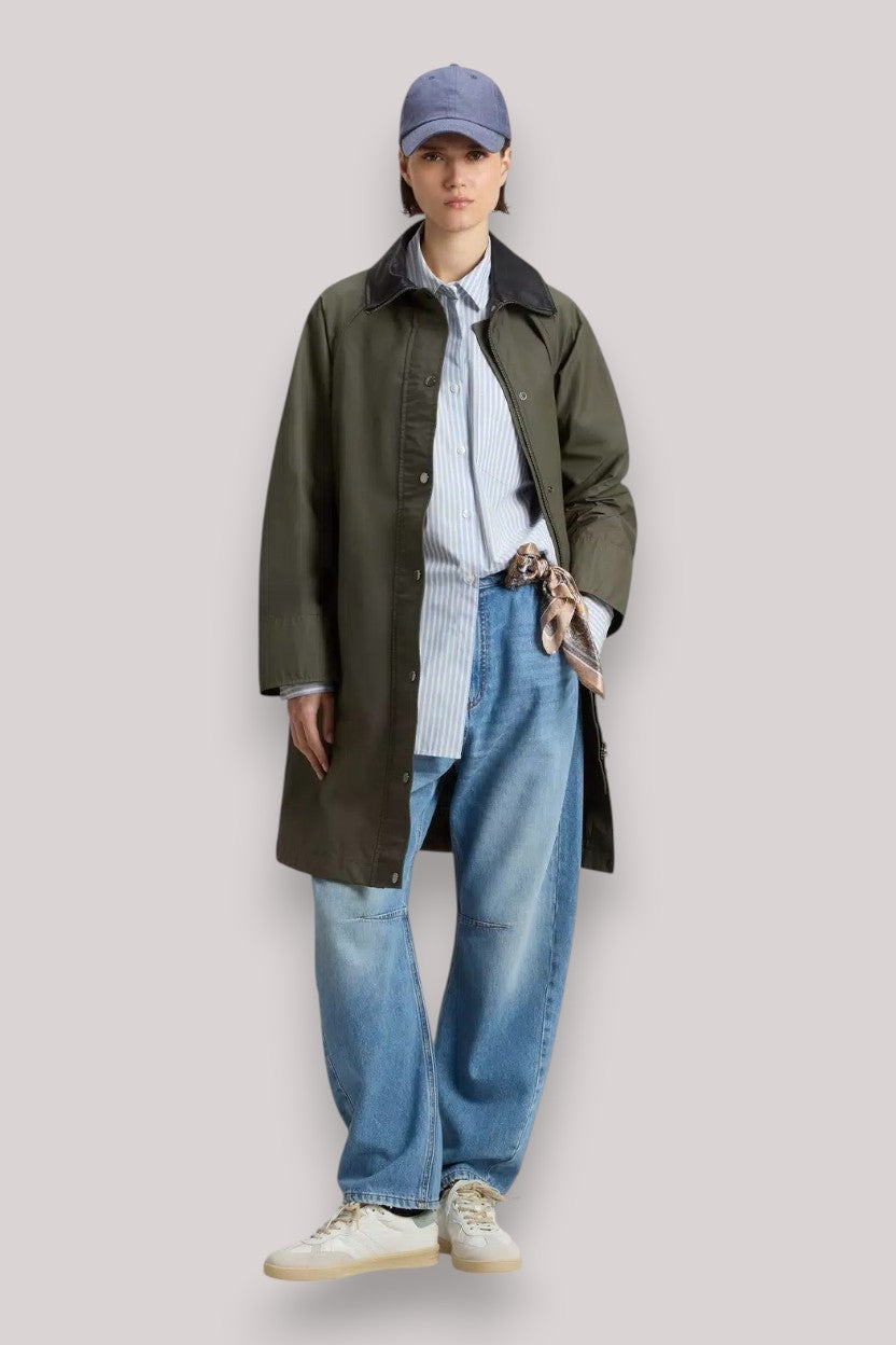 IMPERMEABILE DONNA DUNDEE COATWAXED DARK GREEN - Linassi