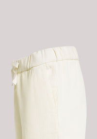 PANTALONI DONNA IN VELLUTO BIANCO PANNA