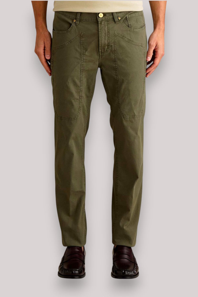 PANTALONE UOMO CON TOPPA VERDE MILITARE - Linassi
