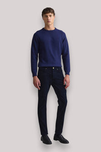 PANTALONE UOMO VELLUTO CON TOPPA BLU SCURO - Linassi