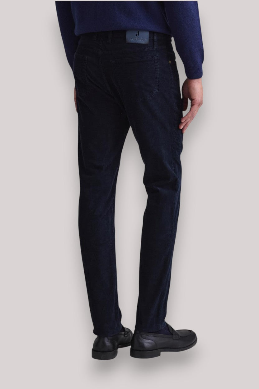 PANTALONE UOMO VELLUTO CON TOPPA BLU SCURO - Linassi